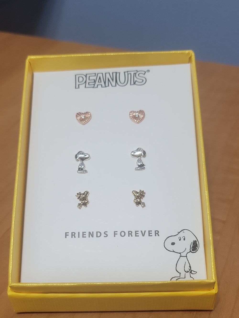 Peanuts Snoopy & Woodstock Earring Trio - Rose Gold, Silver, Gold